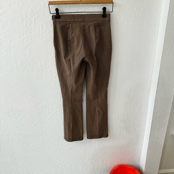 Everlane Side Zip Button Closure Pull On Stretch Coco Plaid Ankle Crop Pant 00 - Picture 10 of 15